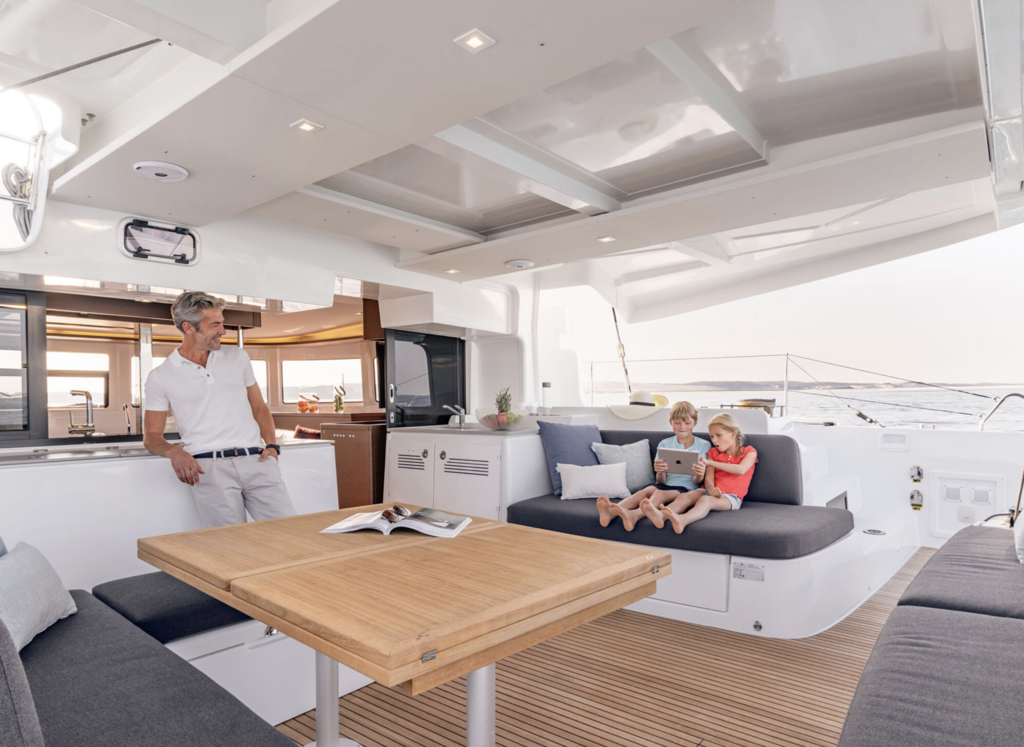 Aft deck dining area