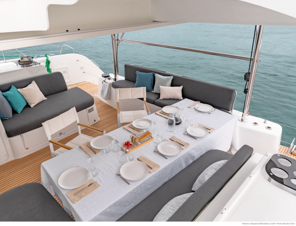 Aft deck dining area